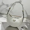 Crescent podnarm s Designer Triangle Lady torebka moda pół księżyca torby na ramię oryginalne skórzane damskie męskie crossbody hobo torba czarna torba