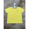 24SS Casablanca Polo Brodé Top Qualité Lâche Jaune Manches Courtes Chemises Boutonnées Designer Hommes et Femmes Polos