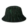 Berets Matrix Code Geek Linux Bucket Chapéu para Mulheres Homens Estudantes Dobrável Bob Pesca Chapéus Panamá Cap Outono