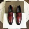 Berluti Zapatos de cuero para hombre Formal Berlutis Nuevo calzado Gaspard para hombre Lefu con cuero de vaca pulido y patrón de piedra Casual Business Rj