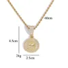 Hip Hop Zircon 12 Constellation Pendant Necklace for Men Women Chain Choker Birthday Ice Jewelry200w