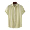 Men's Casual Shirts Clothing Linen Shirt For Man Fashion Tiki Blouses Luxury Social T-shirts Hawaiian Cotton High Quality