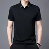 Polos pour hommes Mode Hommes Manches courtes Polos solides Été Séchage rapide Respirant Vêtements masculins Business Quotidien Casual Revers Tops amples