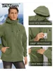 Tacvasen Spring Winter Fleece Kurtka z kapturem Mensa taktyczna kurtka polarowa Full-Zip Up Outdoor Windproof Wind Harmed Work Płaszcz 240102