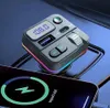 2024 Kablosuz Bluetooth Araba Kiti MP3 Çalar Radyo Verici Ses Adaptörü 3.1a FM Hoparlör Tip-C FAST USB C Port Charger Aux Q27