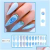 Faux Ongles Manucure Portable Amande Faux Détachable Tête Sharp Fl Er Nail Longue Longueur Conseils Femmes Drop Livraison Santé Beauté Art Salo Otvnz