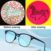 Kırmızı-yeşil renk körlüğü olan insanlar için güneş gözlüğü gözlükleri ve renk zayıflığı plastik yarım çerçeve iki taraflı kaplama lensleri