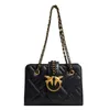 Commercio all'ingrosso borse a tracolla da donna 2 colori semplice Joker borsa in pelle tinta unita strada popolare borsa a catena con rivetti design di nicchia zaino a righe da cucire 1452 #