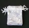 20X30CM 100 pezzi sacchetti regalo in organza per gioielli da sposa con farfalle bianche 70x90 mm Sacchetti per feste Pouches9451068