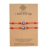 7 Knots Blue Evil Eye Bracelet Paper Card Bracelet Adjustable Lucky Red String Bracelets Couple Jewelry Friendship Bracelet 2PscS2005578