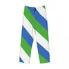 Mäns Sleepwear Sierra Leone Flag 3D Casual Pama Pants Drawstring Pockets Sleep Bottoms 2024 Man Tryckt Löst raka byxor