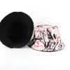 BERETS BETT BETT DOUBLE SIFE TIE DYE LEOPARD BOB HATS FEMMES MEN MEN STREE