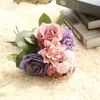 Decorative Flowers Artificial Bouquet Holding Flower Fake Blooming Peony Bride Home Rose Wedding Center Decoration