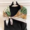 Halsdukar 90 stil Autumn Winter Twill Weave Silk Square Scarf Women's Travel sjal Varma kvinnor