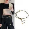 Belts Adjustable Waist Chain Fashion Jeans Punk Metal Flower Pendant Dress Suit Waistband Women