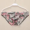 Slips Hommes Sexy Camouflage Imprimé Bulge Poche Triangle Pantalon Slip Gay Slips Lingerie Taille Basse Sous-Vêtements Homme Bikini Knickers