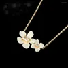 Anhänger Halsketten Shining U Floral Klare Edelsteine Halskette Für Frauen Mode Schmuck Geschenk SUN2391