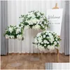 Dekorativa blommor kransar 45 cm-70cm anpassade stora konstgjorda blommorboll bord mittpieces stativ dekor geometrisk hyllparty scen pr ote7o