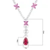 Pendentifs Vinregem 9 14MM poire laboratoire créé rubis haute teneur en carbone diamant pierre précieuse luxe pendentif collier pour femmes cadeau bijoux fins en gros