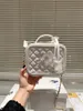 Caja de caviar bolsa de maquillaje mujer Moda Compras Satchels Bolsas de hombro Hangbags Bolsas de mensajero cruzadas de cuero genuino Totes Monederos de lujo Maletín billetera negro