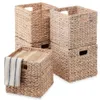 Choice Products 10.5x10.5in Hyacinth Storage Baskets Set of 5 Multipurpose Collapsible Organizers - Natural Baskets 240103