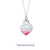 High Quality Tifannissm Stainless Steel Designer Necklace Jewellery T family 925 sterling silver splashed flower heart shaped enamel Have Original Box