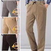 Pantalon pour hommes hiver taille élastique velours côtelé rayé décontracté droit ample haute grande taille plus velours épais cargo