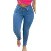 Jeans pour femmes Y5174 Mode européenne et américaine Casual Polyvalent Blue Zipper Denim Slim Fit Pantalon