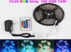 SMD 3528 5M 10M 15M 300LED RGB LEDストリップライト防水屋外照明マルチカラーテープリボン24Keys DC12VアダプターSet2429652