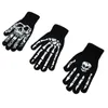 Scene Wear Dance Accessories Sticke Gloves Skeleton Head Lysande halvfinger fullfingrar Tryck varma andningsbara män Kvinnor Fitness Glove Cycling Equipment