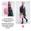 3 Stücke Rosa Katze Kinder Rucksack Schultaschen für mädchen Cartoon Kind Rucksack Kitty Druck Büchertasche mochilas escolares infanti 240103