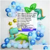 Autres fournitures de fête d'événement 1set dinosaure feuille ballons guirlande arc kit latex ballon chaîne forêt animaux décorations d'anniversaire ki dhbmo