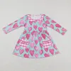 Mädchenkleider Großhandel Valentinstag Kinder Twirl Kleid Baby Lange Ärmel Herzen Liebe Kleidung Kinder Frühling Kleinkind Boutique Kleidung