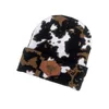 Berets Cow Printed Beanie Hats Trendy Milk White Cute Cap Warm Winter Hat Women Men