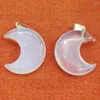 Collares pendientes Venta de piedra natural Forma de luna Colgantes de ágata de cristal Accesorios exquisitos Encantos Fabricación de joyas DIY Venta al por mayor 8PCS