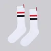 Chaussettes pour hommes mode rue Hip Hop Skateboard classique rayé mi Tube couleur unie respirant pur coton