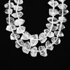 Collane Gioielli con perline di rete in cristallo bianco trasparente naturale, perline sciolte di quarzo grezzo forato artigianato