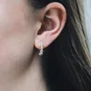 Hoop Earrings Fashion Cute Daisy Flower Pierce Two Tone Elegant Romantic Female Dangle Earring Accessories Gifts