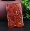 Artisanat Natural Transparent Red Agate Big Dragon Brand Brand Pendant Chalcedony Zodiac Dragon Jade Pendentif avec certificat Chine