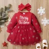 Robes de fille filles noël automne hiver 2024 robe de fête pour enfants pour bébé vêtements à manches longues Costume pour enfants 1 à 6 ans enfant en bas âge