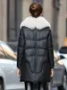 Women's Leather 2024 90% White Duck Down Jackets Fur Collar Real Sheepskin Jacket Winter Coat Fem