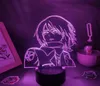 Luci notturne 3D Lava Lamp Manga Mikasa Ackerman Attack On Titan Anime Figure Led RGB Neon Batteria Camera da letto Decorazioni da tavola per la casa8622900