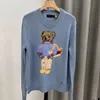 RLリトルベア刺繍フラワーニットシャツ女性服目の新製品カジュアルラウンドネック長袖プルオーバーセーター