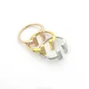 Quality Top Rings for Women Jewelry Double t Shell Between the Diamond Ring Couple Foreign Trade Models Smile Set G97G