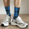 Chaussettes pour hommes Bleu Plaid Noir Tartan Motif Hommes Femmes Coupe-vent Nouveauté Printemps Été Automne Hiver Bas Cadeau