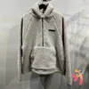 メンズジャケットアメリカンヒップホップビンテージエッセンシャルエッセンシャルラムウールジャケットコート男性女性1 1高品質の霧ハーフジッププルオーバーパーカーJ240103
