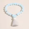 Strand OAIITE 8mm Natural White Jade Small Fringe Beaded Bracelet For Women Meditation Weight Loss Energy Stone Bead Men