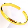 Pürüzsüz Kuff Bangle Sade 18K Sarı Altın Dolgulu Basit Stil Klasik Kadın Bileklik Bileklik Hediye Takı 60mm Dia231D