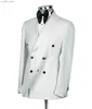 Costumes pour hommes Blazers Hommes costumes coupe régulière 2 pièces noir fendu Blazer ensembles Smart casual mâle vêtements manteau pantalon dernière conception costumes élégants pour hommes Q230103