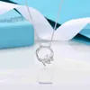 Family T Double Ring TifannisSM Halsband Ny Home Diamond Vine med 18K Rose Gold Plating för kvinnors mångsidiga och eleganta design har originallåda